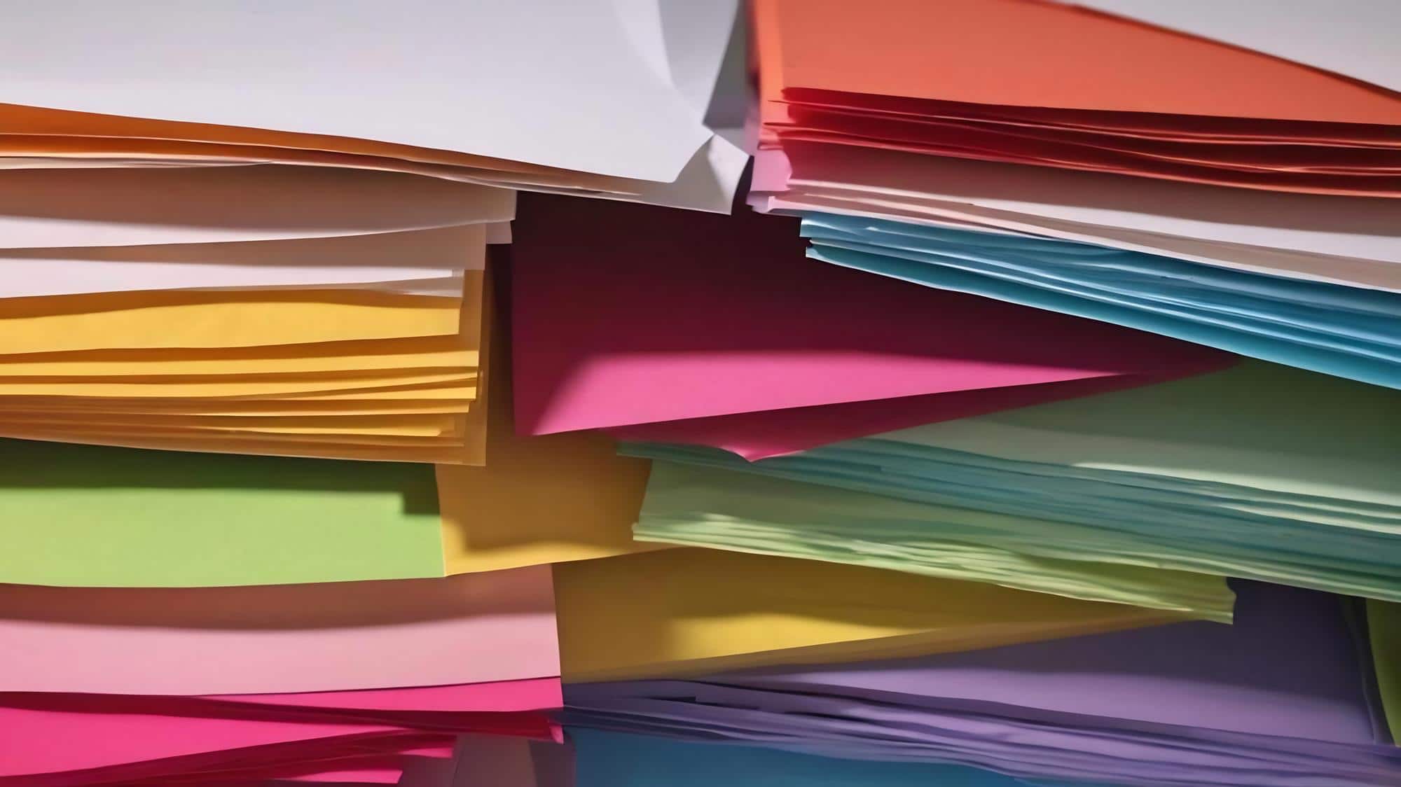 Colourful paper sheets
