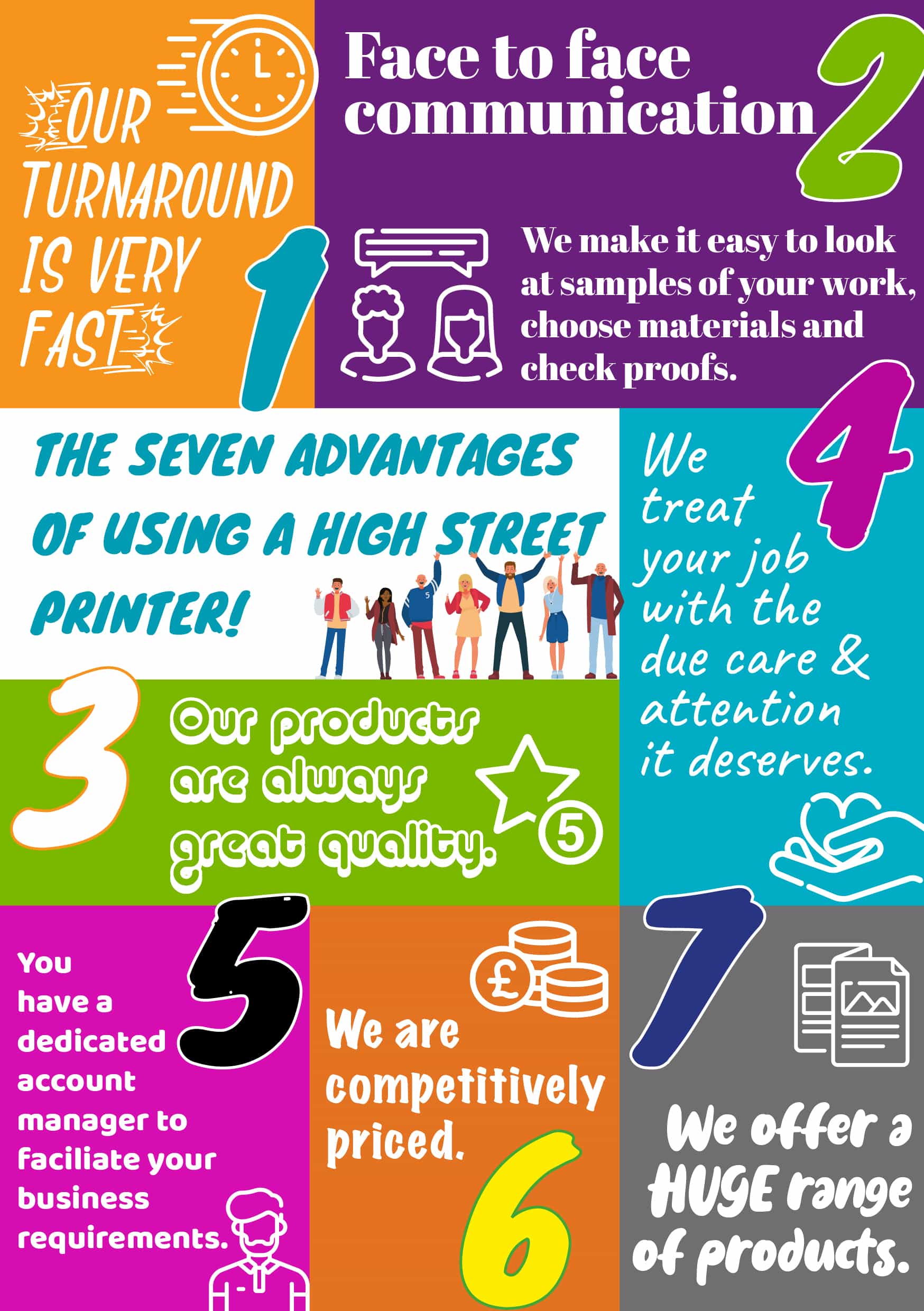 7 Advantages of a Local Printer Poster
