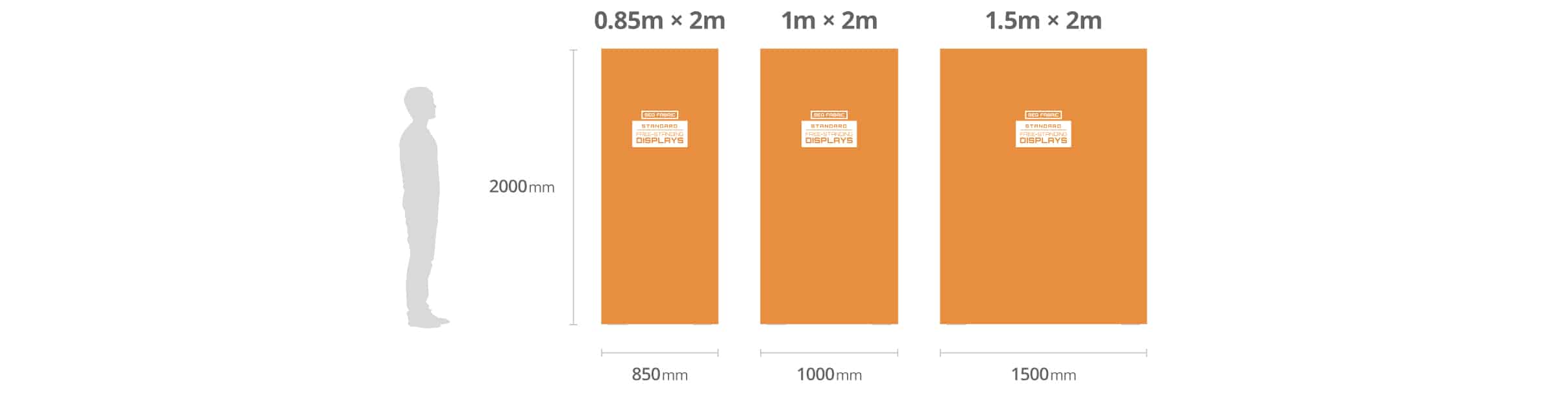 SEG Fabric Freestanding Dimensions